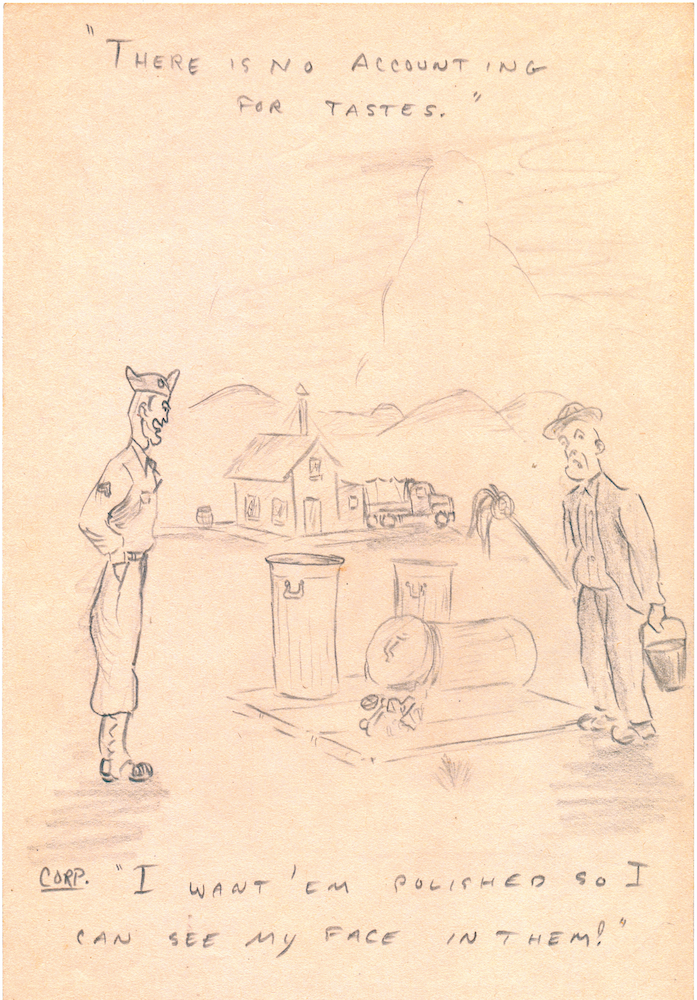 KP duty — one of Ronie's cartoons