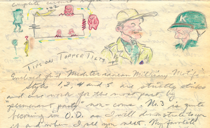 Ronie's self-portrait in his Army cap